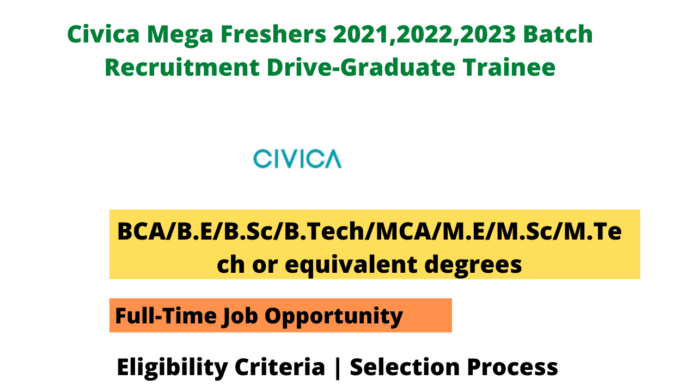 Civica Mega Freshers Batch Recruitment Drive Graduate