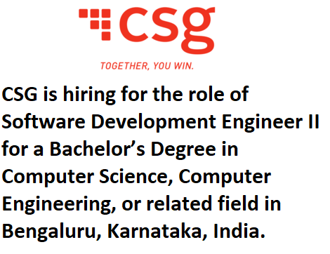 CSG, CSG careers, CSG recruitment drive, CSG recruitment drive 2020, CSG recruitment drive in 2020, CSG off-campus drive, CSG off-campus drive 2020, CSG off-campus drive in 2020, Seekajob, seekajob.in, CSG recruitment drive 2020 in India, CSG recruitment drive in 2020 in India, CSG off-campus drive 2020 in India, CSG off-campus drive in 2020 in India, CSG fresher job, CSG experience job