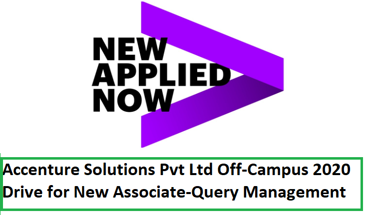 Accenture Solutions Pvt Ltd Off-Campus 2020 Drive