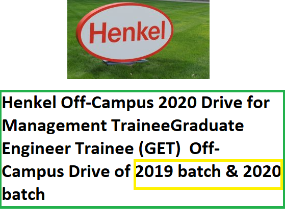 Henkel Off-Campus 2020 Drive