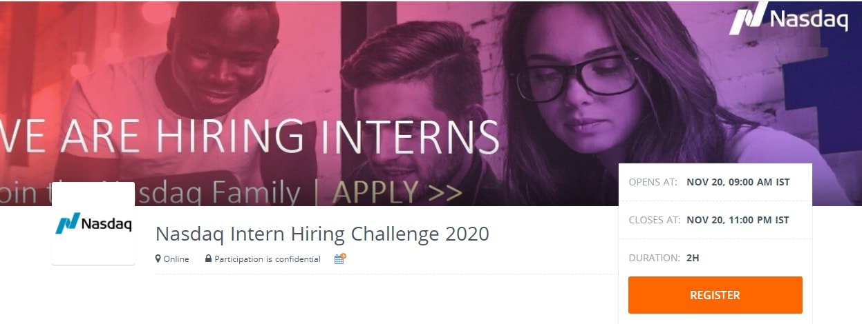 Nasdaq Intern Hiring Challenge 2020