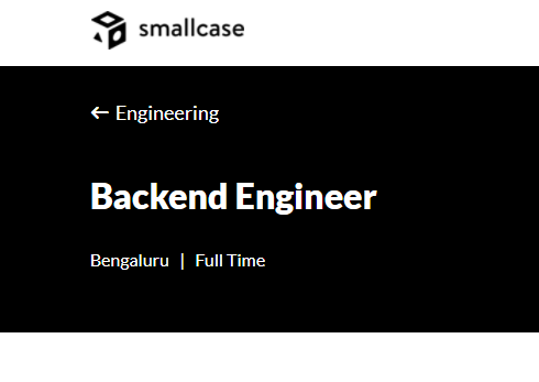 SmallCase Off-Campus Recruitment