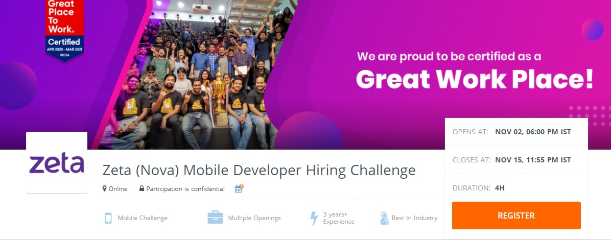 Zeta Mobile Developer hiring Challenge