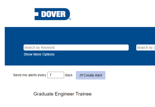 Dover Corporation hiring GET for 2020 batch