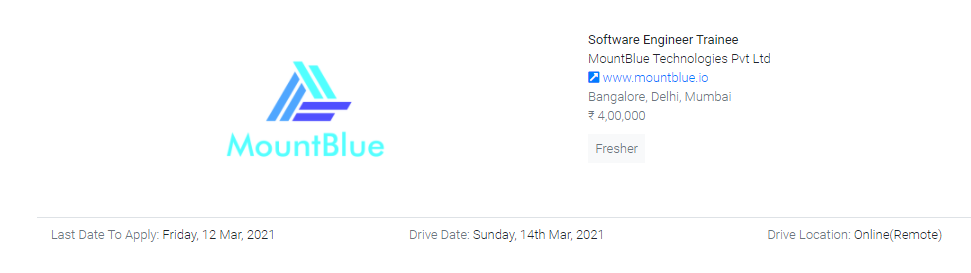 MountBlue Off Campus 2021 Freshers Drive