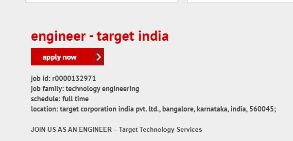 Target Corporation Off Campus Women Engineer hiring