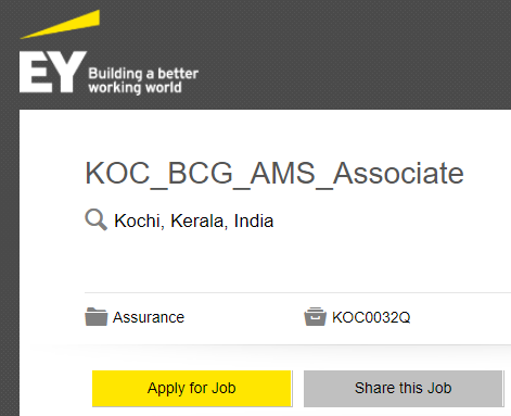 EY India Careers hiring Associate