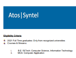 Atos Syntel recruitment drive