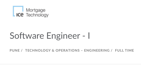 ICE Mortgage Technology Software Engineer