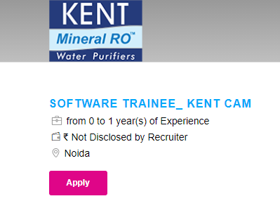 Kent Ro Systems Freshers & Experience Off Campus Recruitment Drive