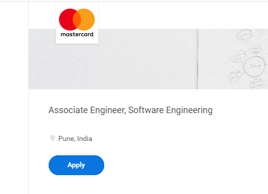 Mastercard Associate Software Engineer Recruitment Drive