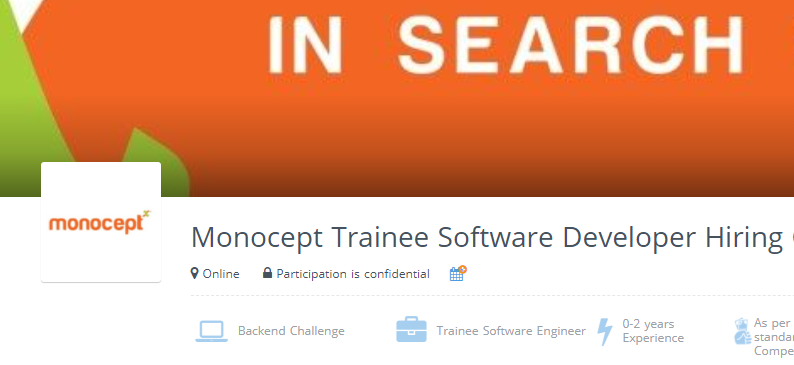 Monocept Trainee Software Developer Hiring Challenge