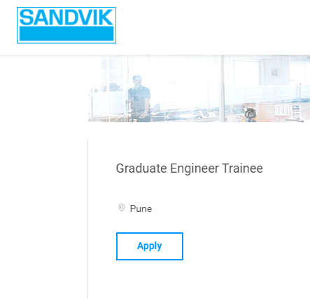 Sandvik Careers Hiring Freshers for Graduate Engineer Trainee