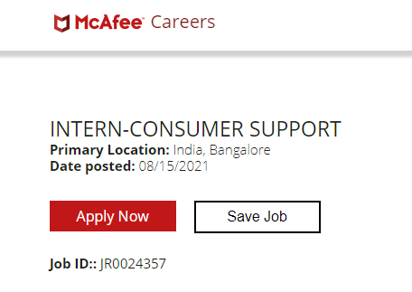 McAfee Careers Freshers Off Campus Recruitment Drive