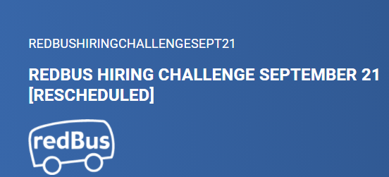 RedBus Hiring Challenge 2021