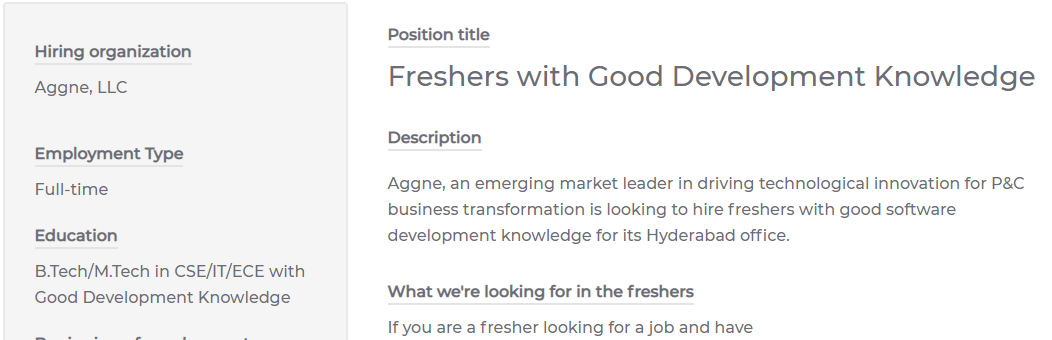 Aggne Freshers Job Opening for Software Developer