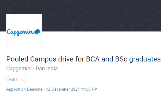 Capgemini Pooled Campus drive