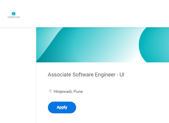 Cerence Careers Freshers Job Opening for Associate Software Engineer-UI