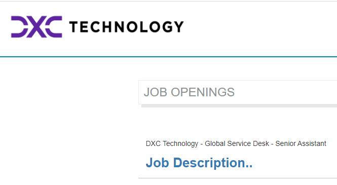 DXC Technology Off Campus Recruitment Drive