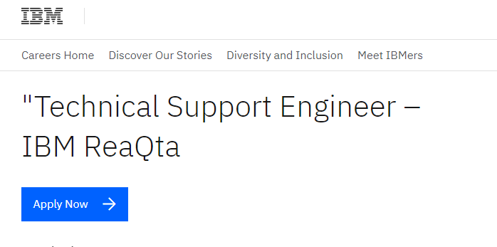 IBM Job Opening for Technical Support Engineer