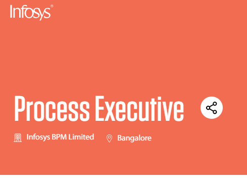 Infosys BPM Limited Freshers Job Opening for Process Executive