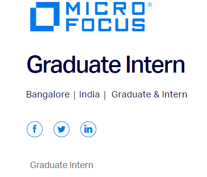 MicroFocus Careers Freshers Hiring for Graduate Intern