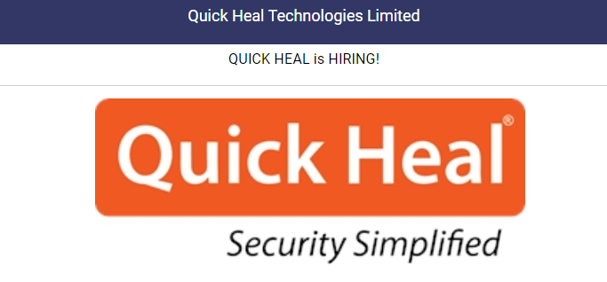 Quick Heal recruitment drive 2021