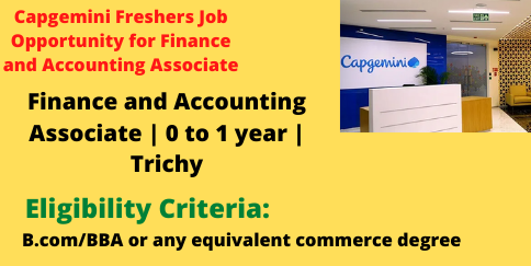 Capgemini Freshers Job Opportunity for Finance and Accounting Associate