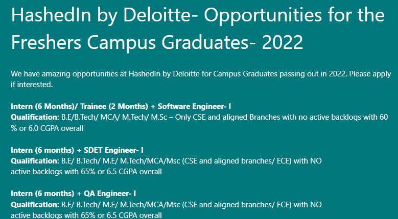 HashedIn by Deloitte Opportunities