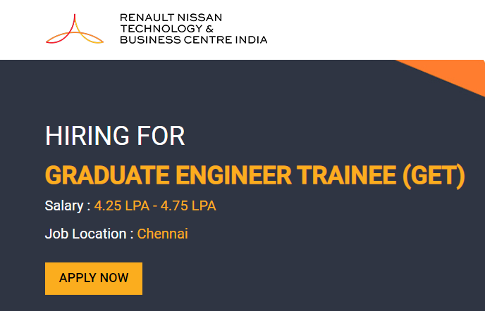 Renault Nissan Off Campus Recruitment Drive 2022