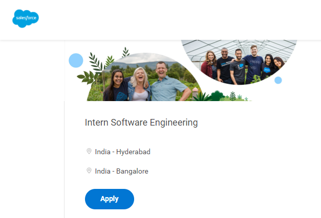 Salesforce Intern Software Engineering