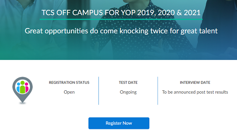 TCS Off Campus drive 2022