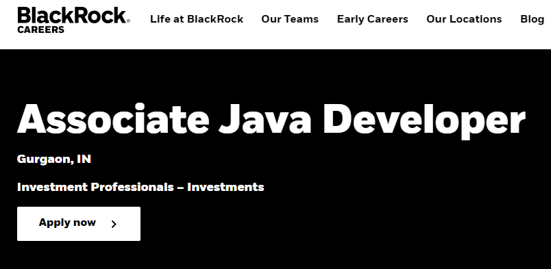 BlackRock Job Opportunity for Associate Java Developer