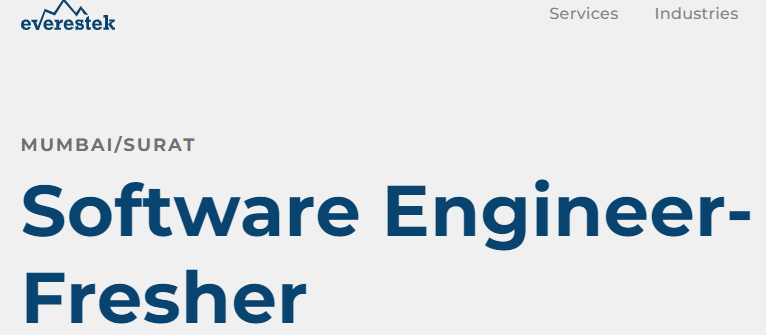 Everestek Freshers Job Opportunity for Software Engineer