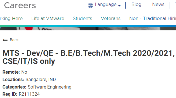 VMware Off Campus