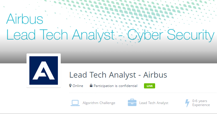 Airbus Freshers & Experience hiring for Lead Tech Analyst