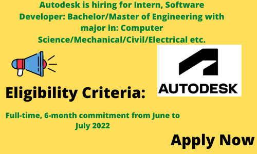 Autodesk is hiring for Intern