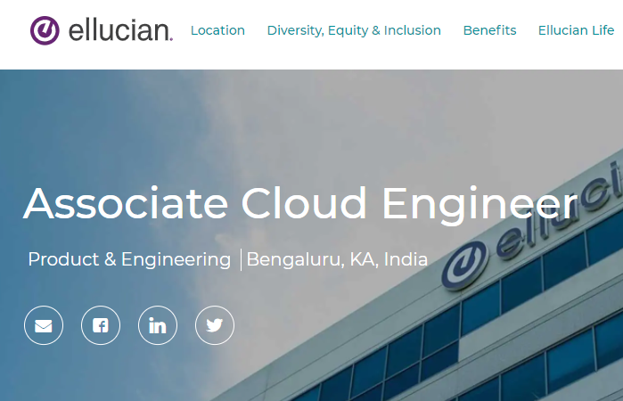 Ellucian Associate Cloud Engineer Recruitment Drive