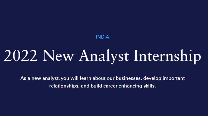 Goldman Sachs New Analyst Internship