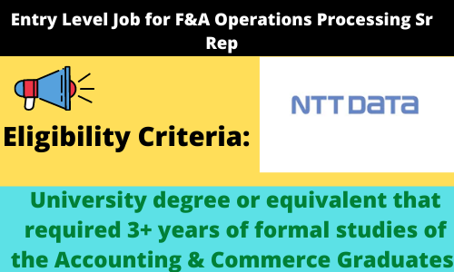 NTT Data is hiring for F&A Operations Processing Sr Rep