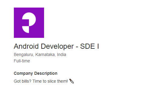 Slice is hiring for Android Developer-SED I