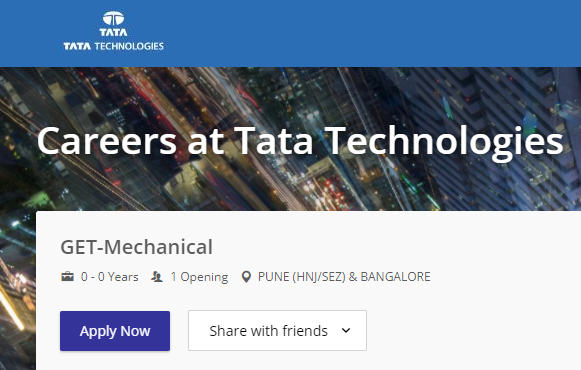 Tata Technologies Graduate Engineer Trainee