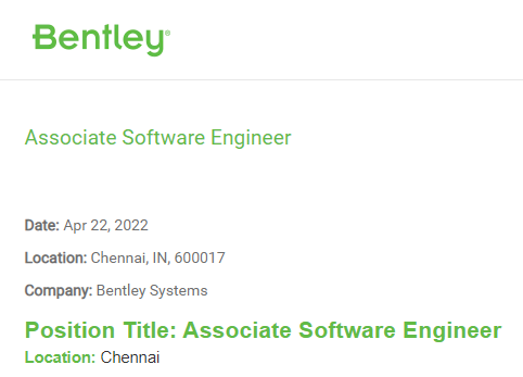 Bentley recruitment drive for Associate Software Engineer