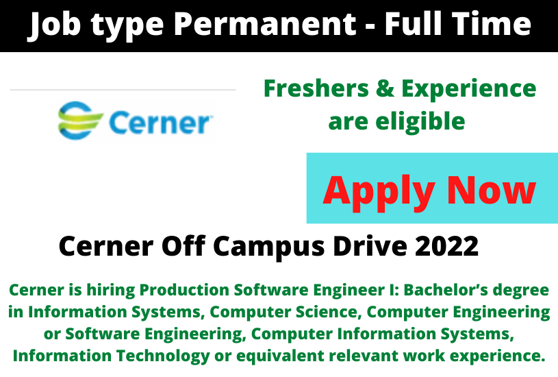 Cerner is hiring Production Software Engineer I