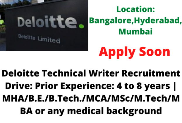 deloitte-technical-writer-recruitment-drive-prior-experience-4-to-8