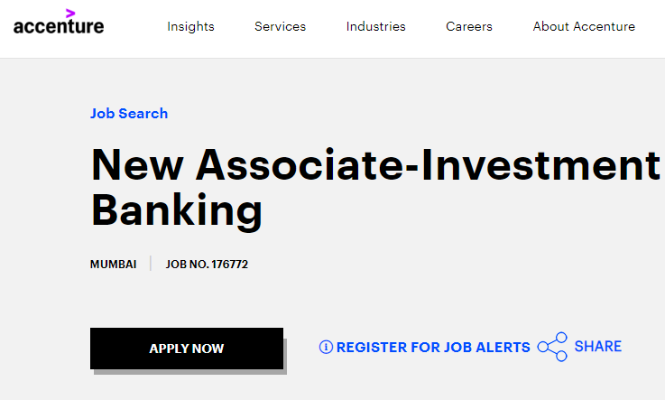 Freshers Job at Accenture