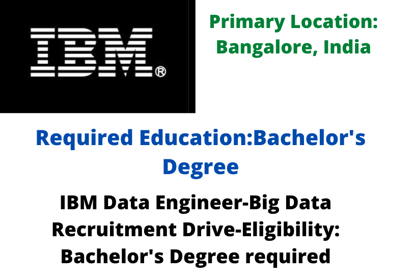 IBM Data Engineer-Big Data Recruitment Drive