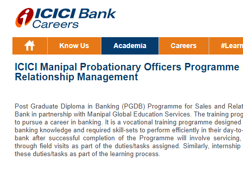 ICICI Bank Probationary Officers Recruitment Drive