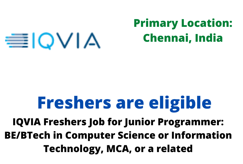 IQVIA Freshers Job for Junior Programmer