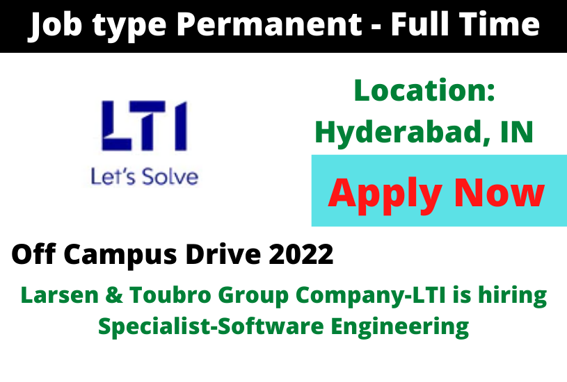 LTI is hiring Specialist-Software Engineering